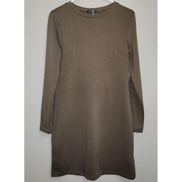 The Unbranded Brand Dresses & Skirts - Womens Long Sleeve Crew‎ Neck Casual Tshirt Dress Olive Green Size Medium
